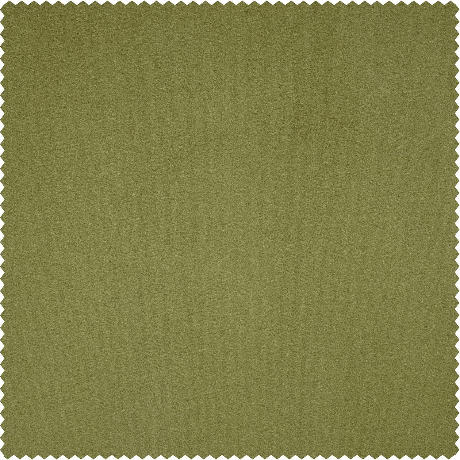 Half Price Drapes Signature Jalapeno Green Plush Velvet Hotel Blackout Curtains(1 Panel),50W X 84L