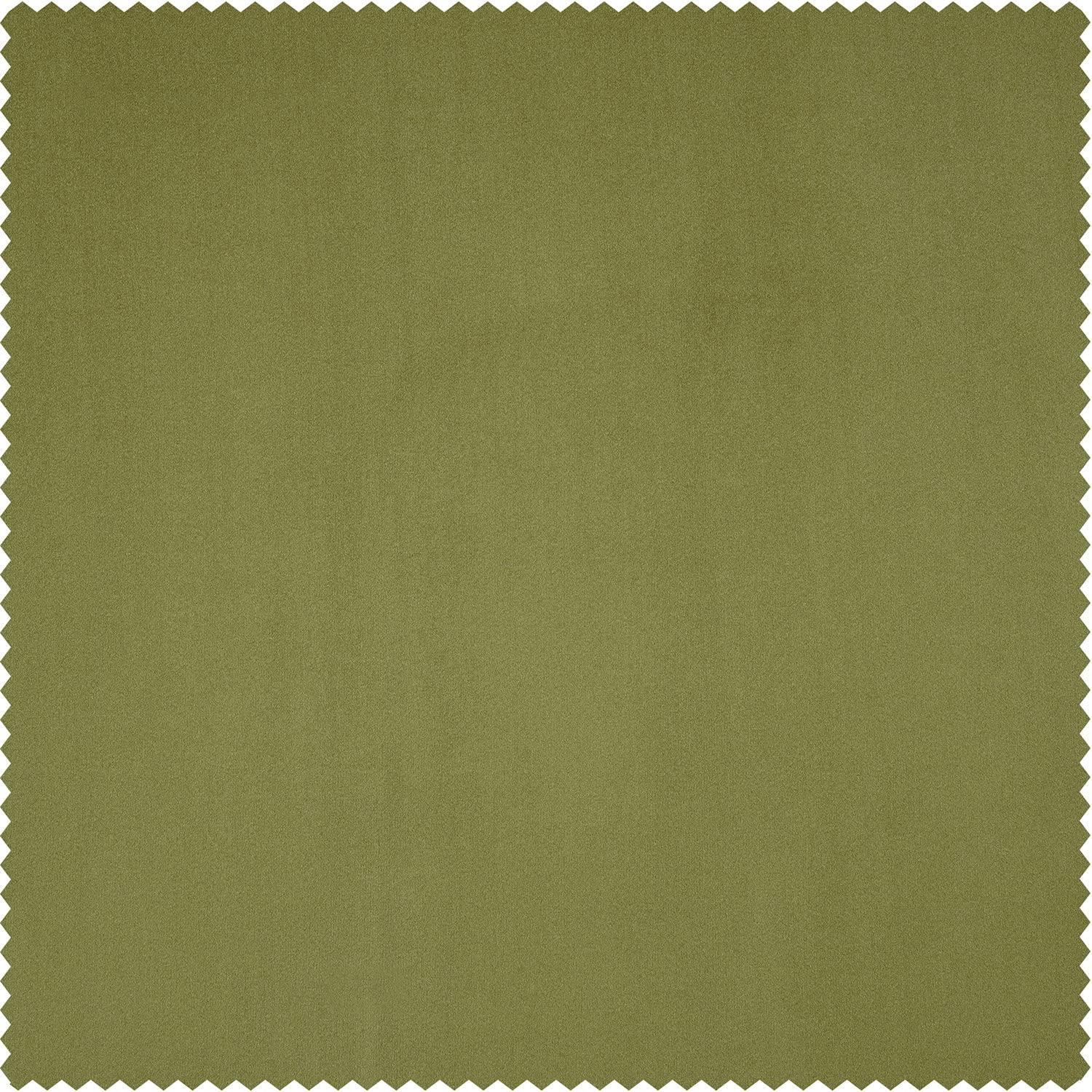 Half Price Drapes Signature Jalapeno Green Plush Velvet Hotel Blackout Curtains(1 Panel),50W X 84L