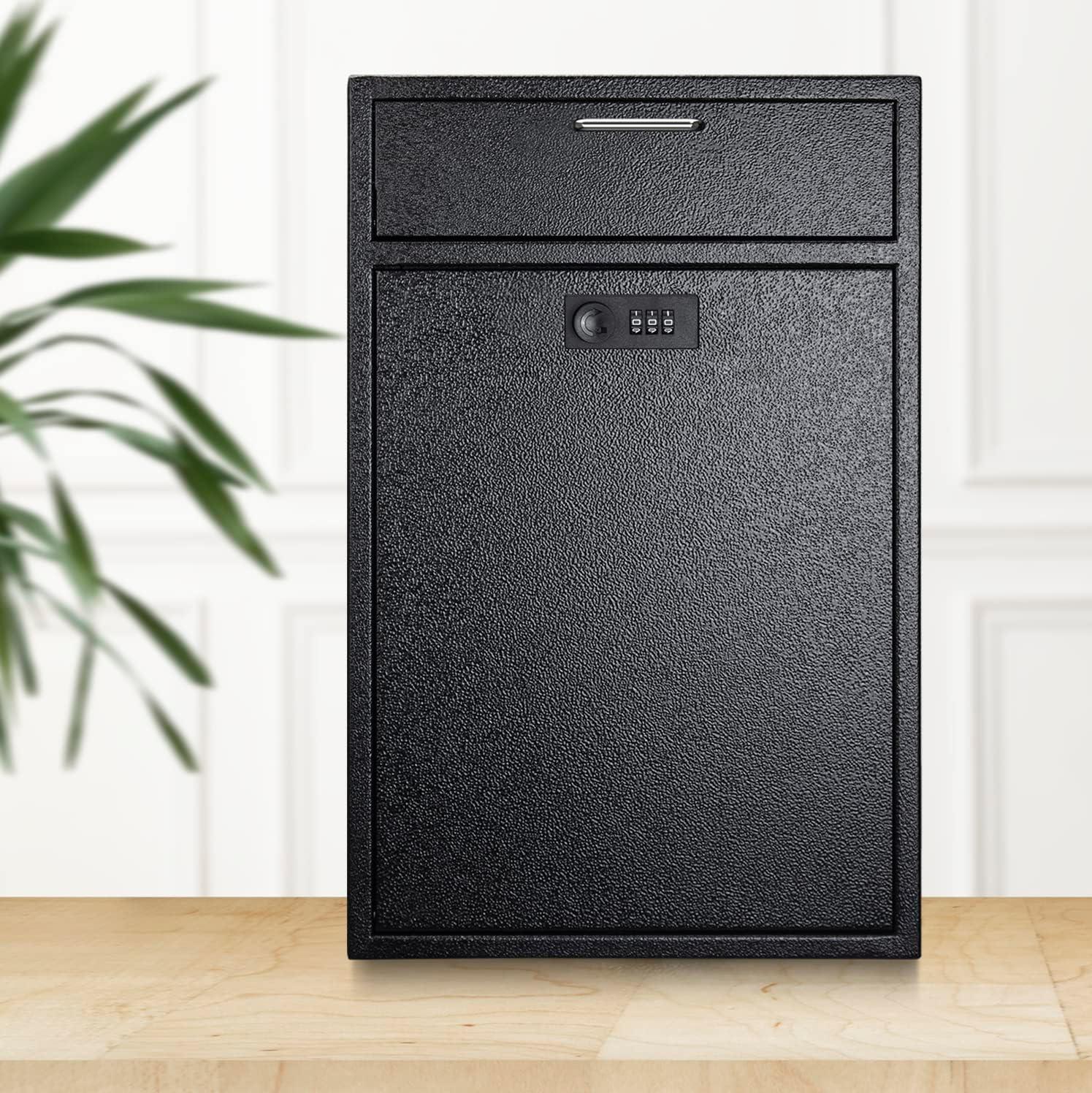 Extra Large Wall Mount Mailbox with Combination Lock - Anti-Theft Heavy Duty Locking Mailbox Wall Mount for Business - Suitable for Mails, Keys, Rent, and Checks (11'' x 4.75'' x 15.75'')