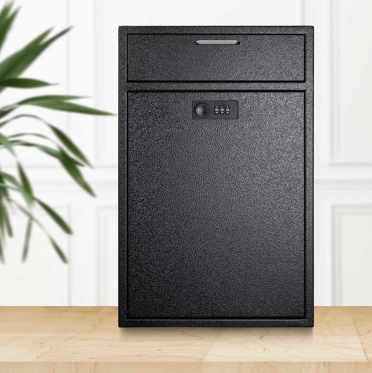 Extra Large Wall Mount Mailbox with Combination Lock - Anti-Theft Heavy Duty Locking Mailbox Wall Mount for Business - Suitable for Mails, Keys, Rent, and Checks (11'' x 4.75'' x 15.75'')