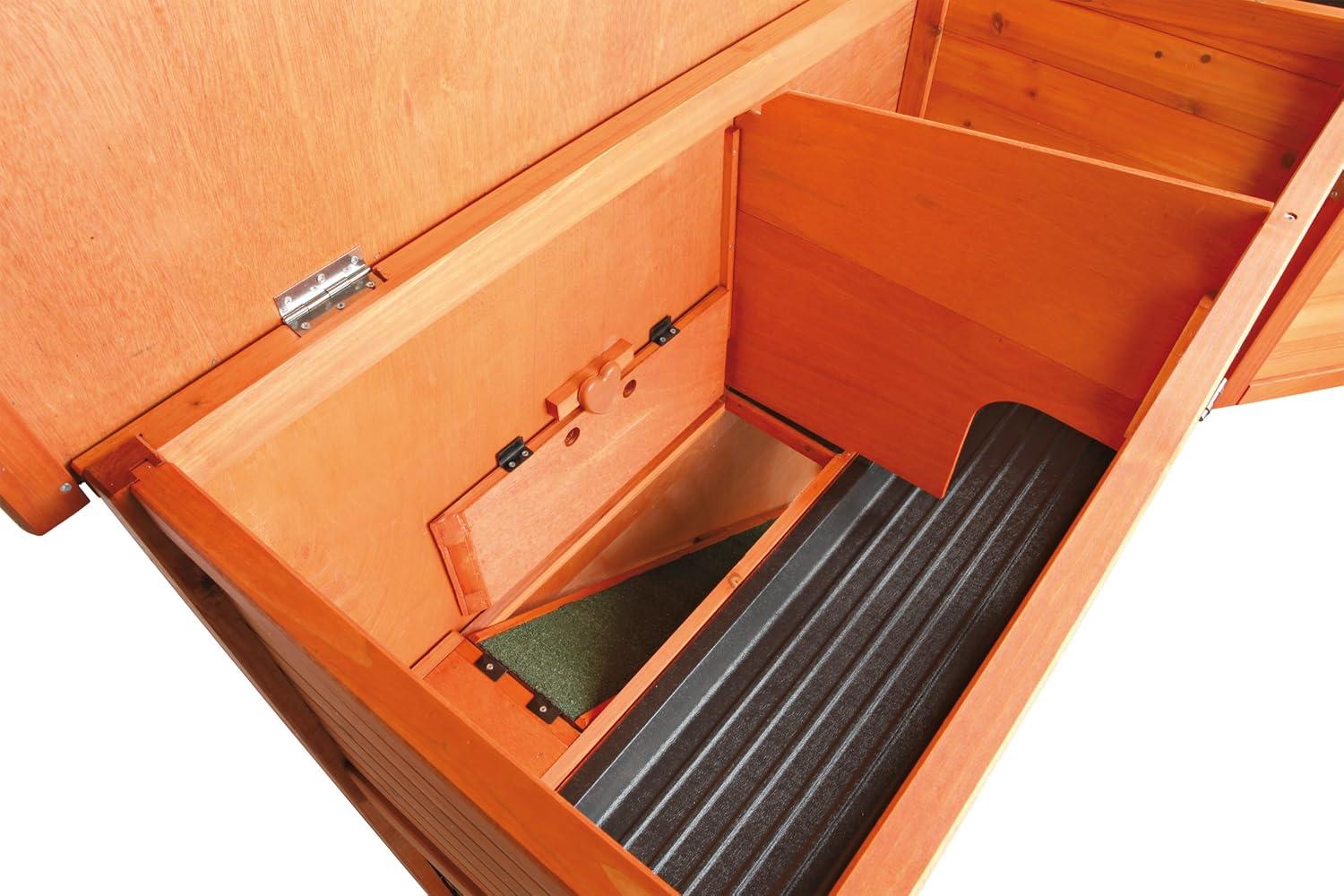 TRIXIE TRIXIE 2-Story Cabin Rabbit Hutch with Run, Ramp, Attic Storage, for Rabbits or Guinea Pigs