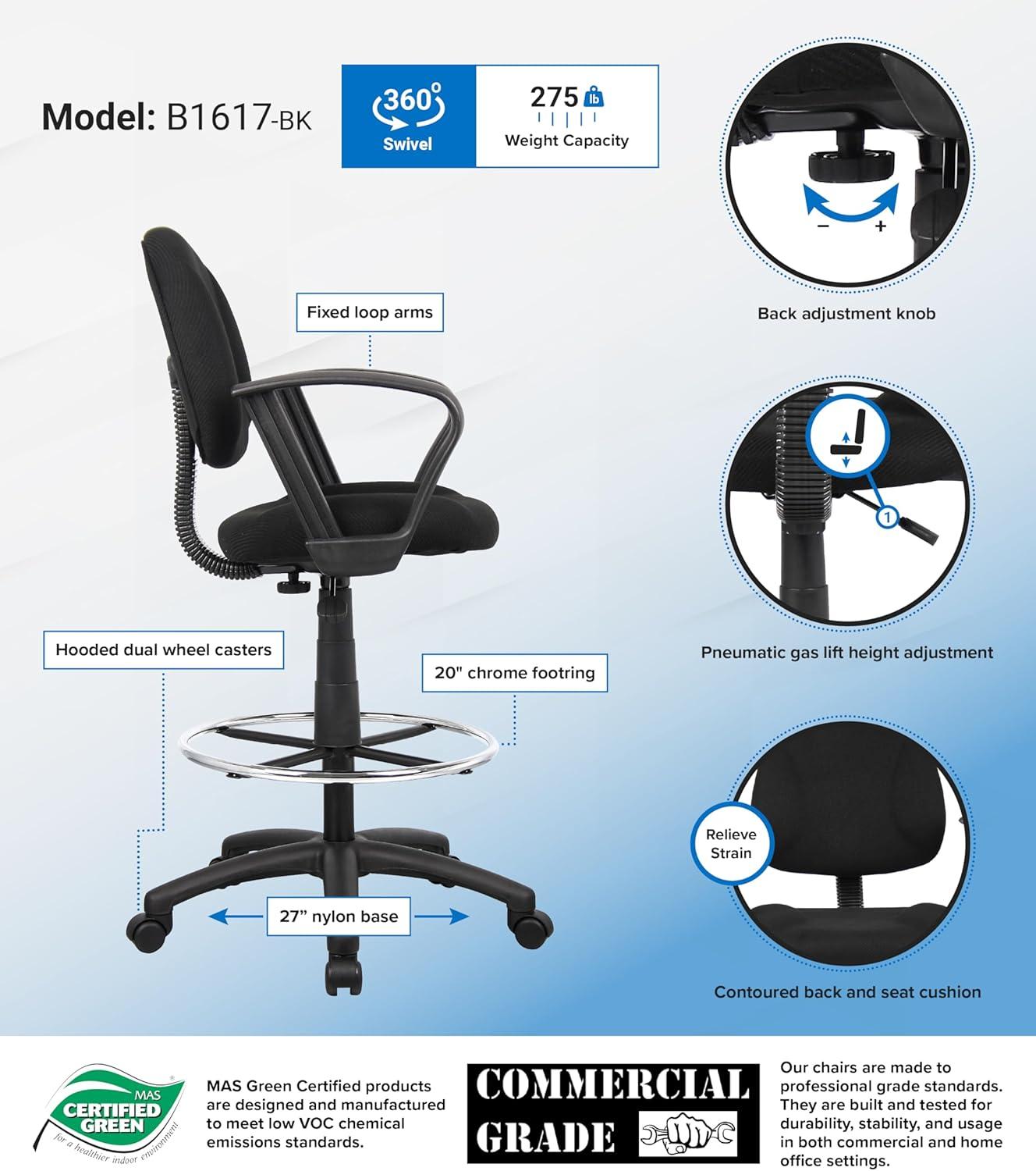 Polyester / Polyester Blend Drafting Chair