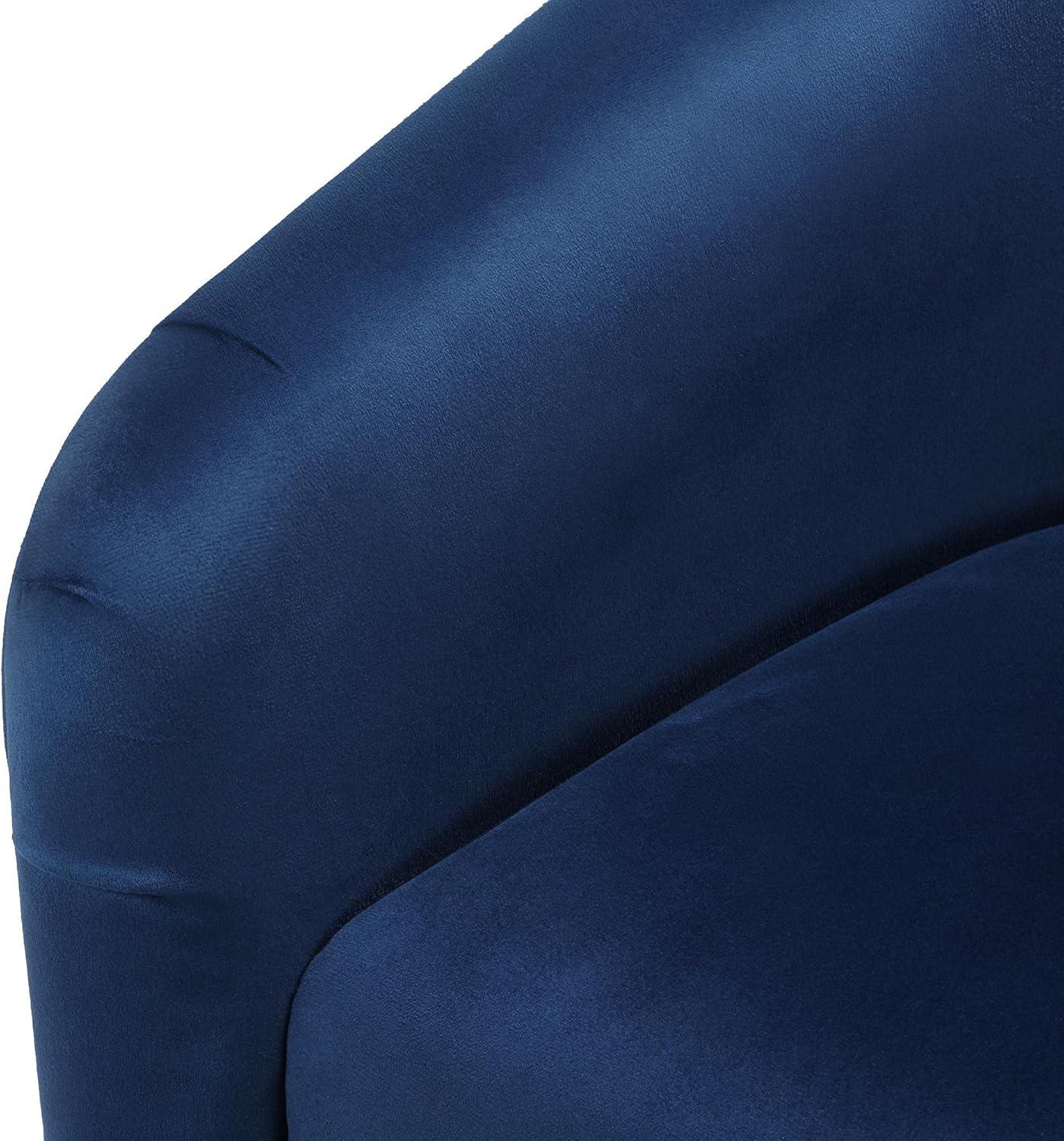 Renwick Modern Upholstered Tub Chair, Set of 2, Navy Blue Velvet