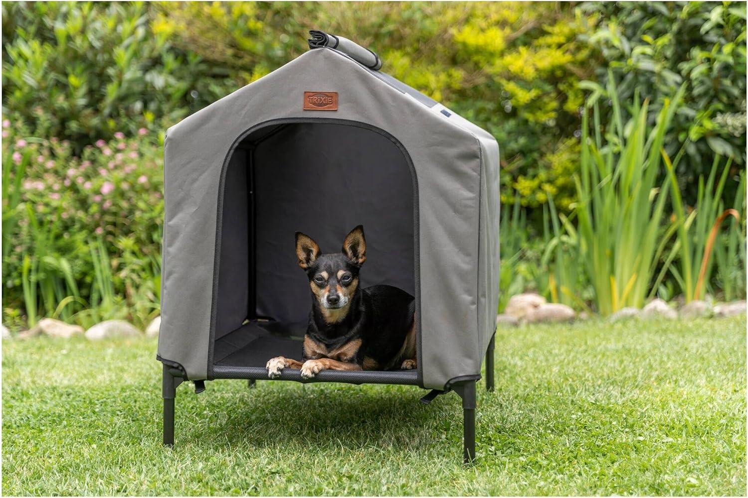 TRIXIE 2-in-1 Elevated Portable Dog House or Dog Cot & Tent for Small-Medium Dogs