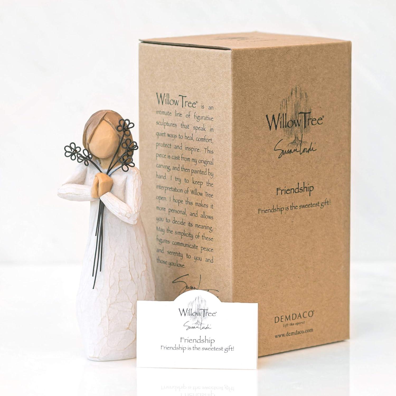 Hand-Painted White Resin Angel Figurine with Gold Leaf Detailing