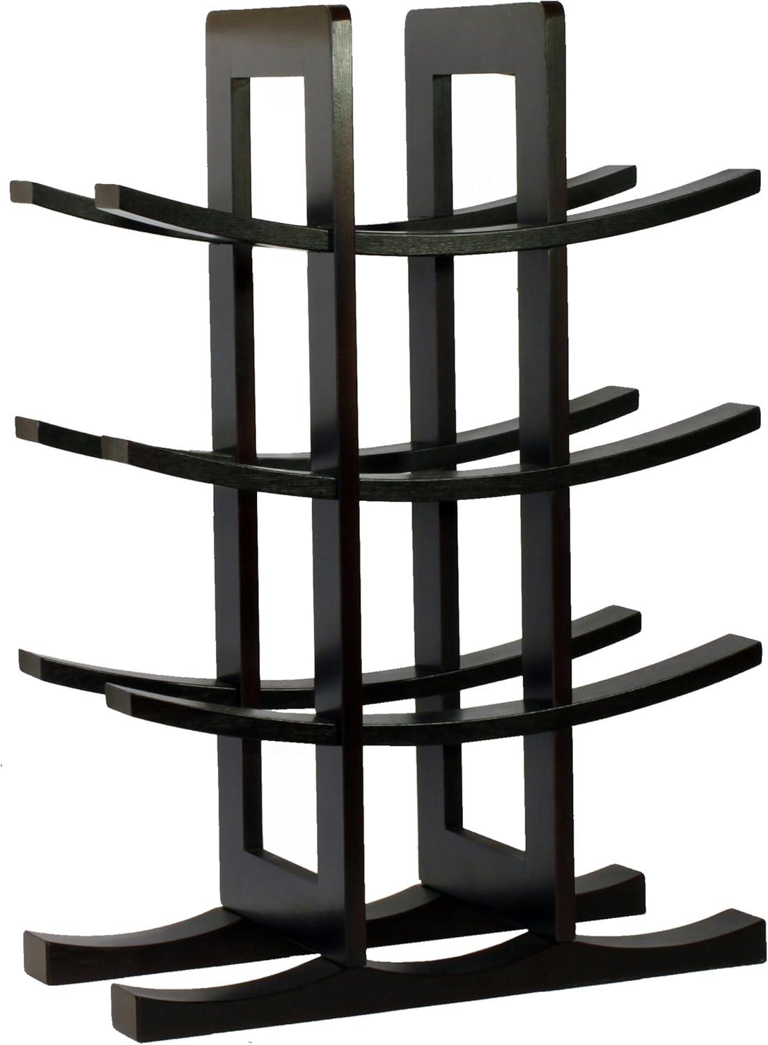 Oceanstar 12-Bottle Dark Espresso Bamboo Wine Rack