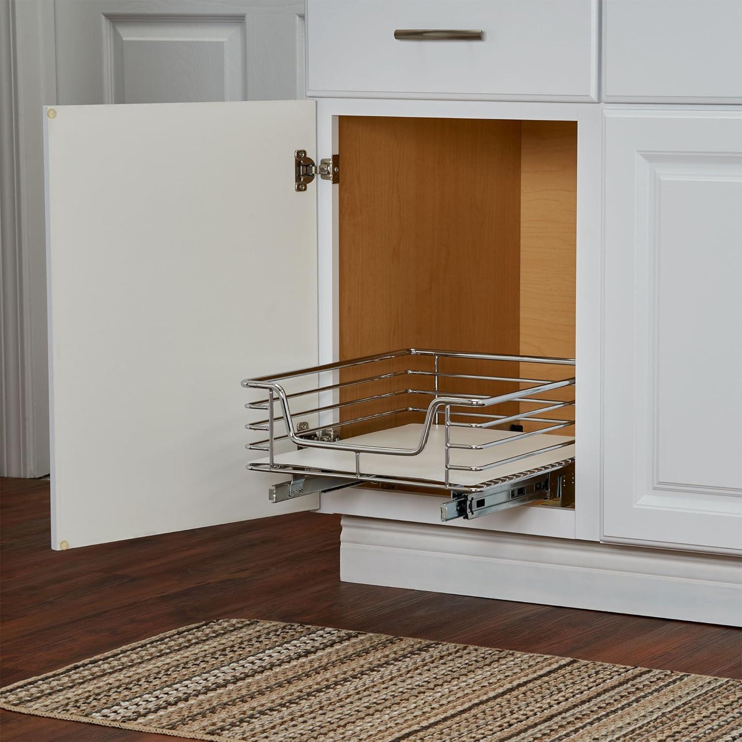 Chrome-Plated Steel Single Tier Under-Cabinet Organizer