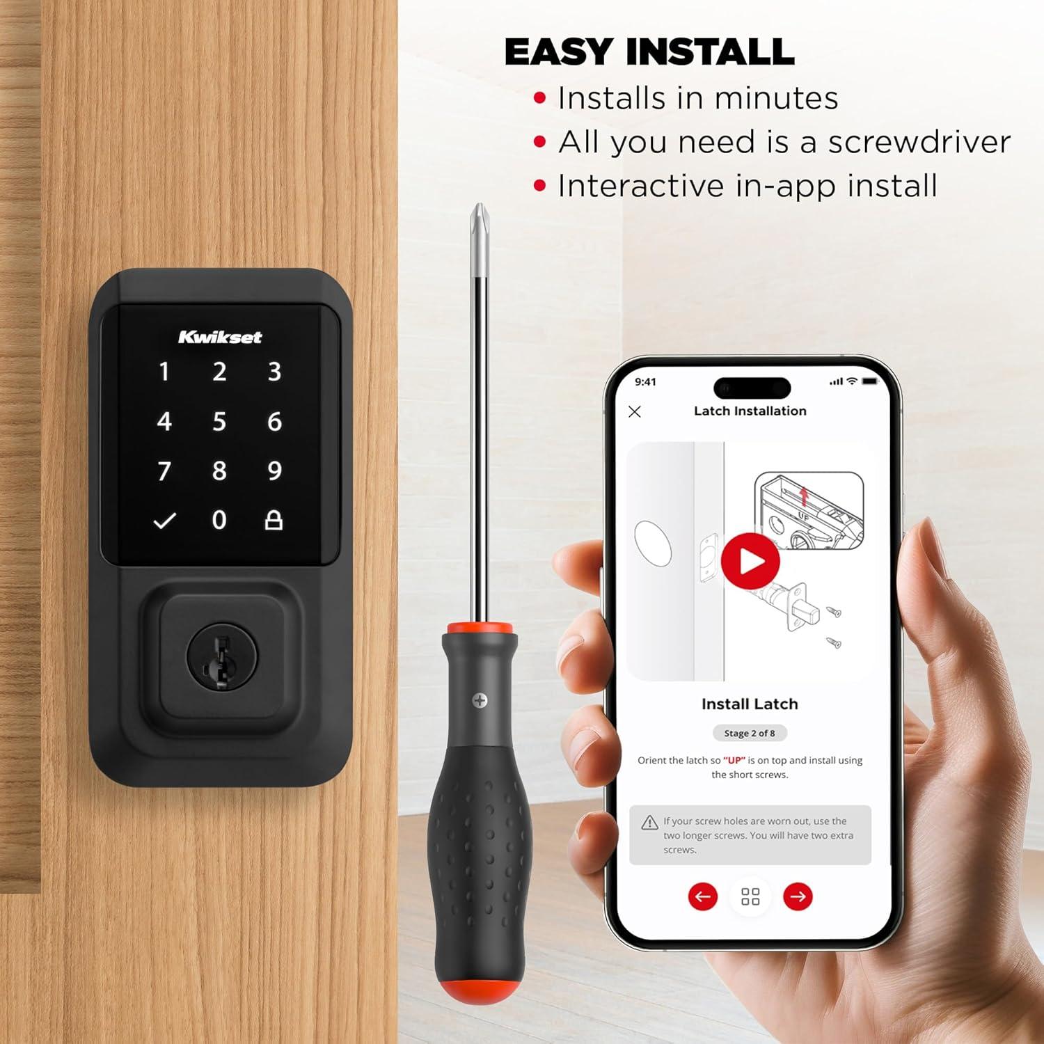 Halo Wi-Fi Smart Lock Touchscreen Single Cylinder Deadbolt with Smartkey Security