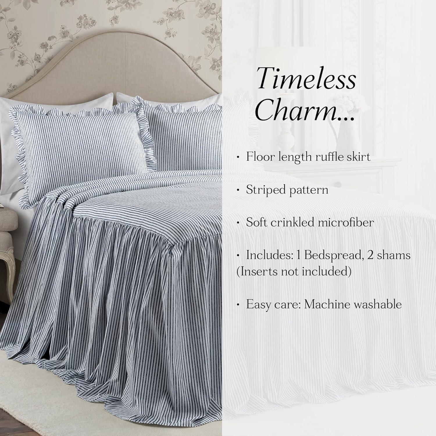 Lush Decor Reyna Microfiber Reversible 3 Piece Bedspread Set