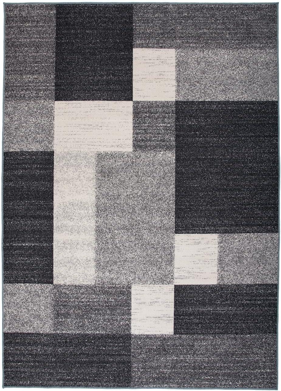 World Rug Gallery Modern Boxes Design Non-slip (Non-skid) Area Rug