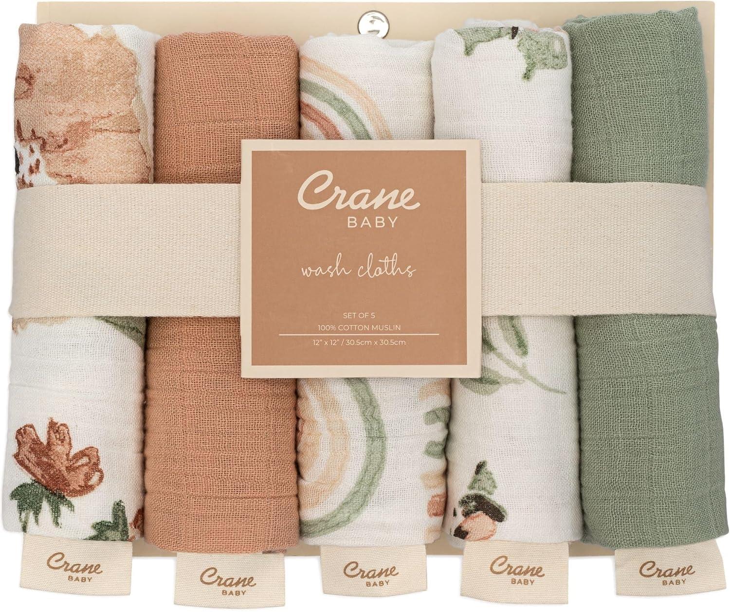 Crane Baby Parker 5-pc. Baby Wash Cloth Set (pink Floral)