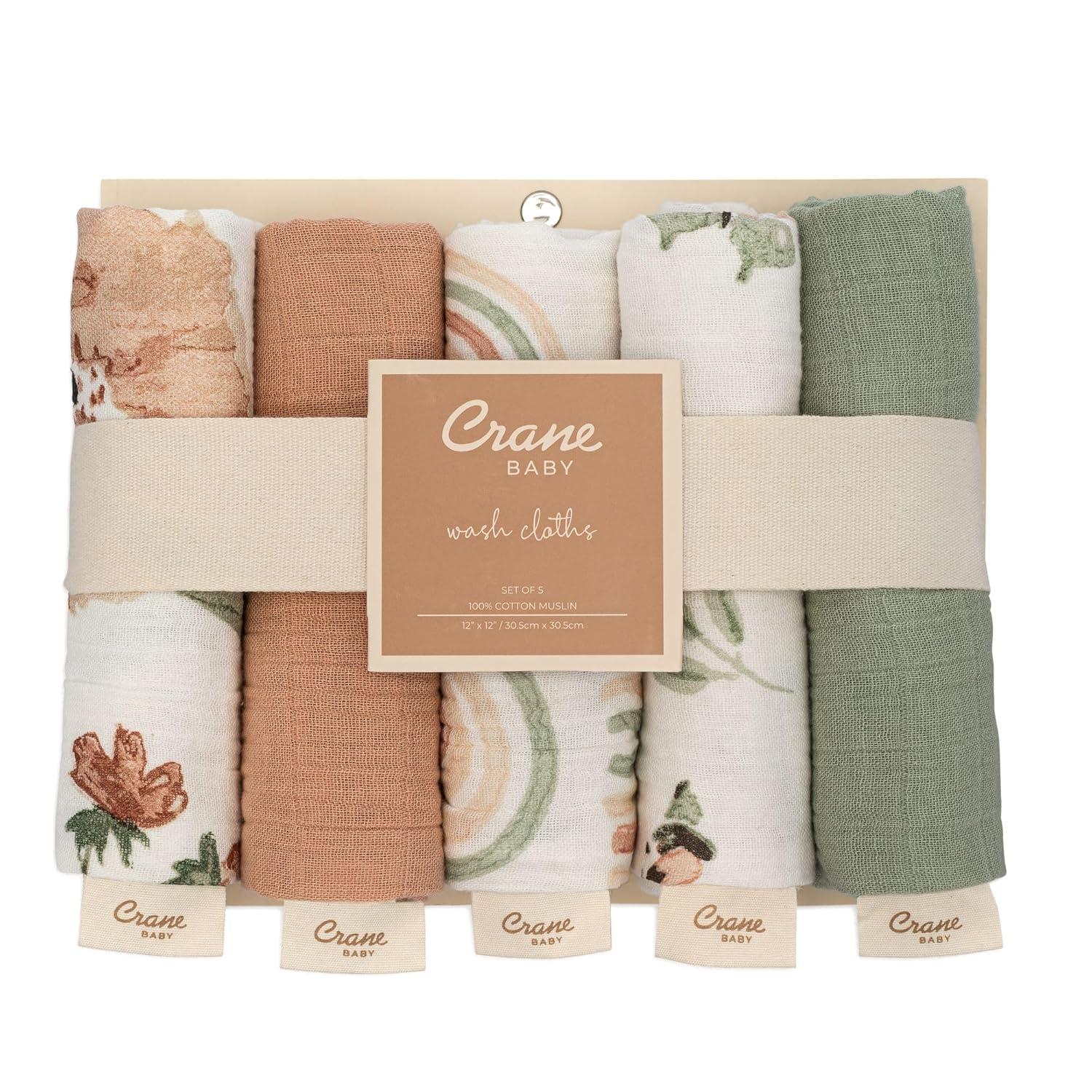 Crane Baby Parker 5-pc. Baby Wash Cloth Set (pink Floral)