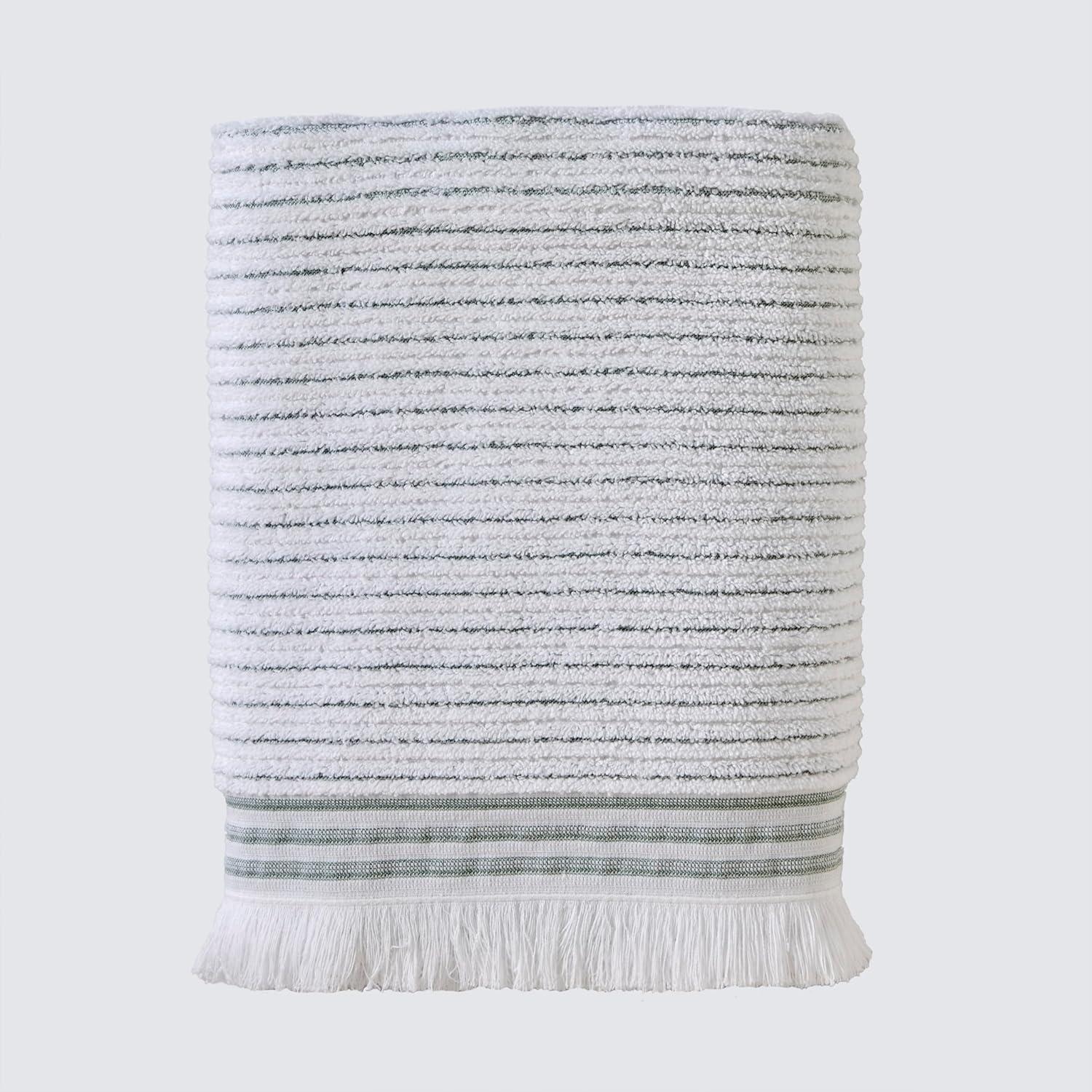 SKL Home Subtle Stripe Sage Bath Towel