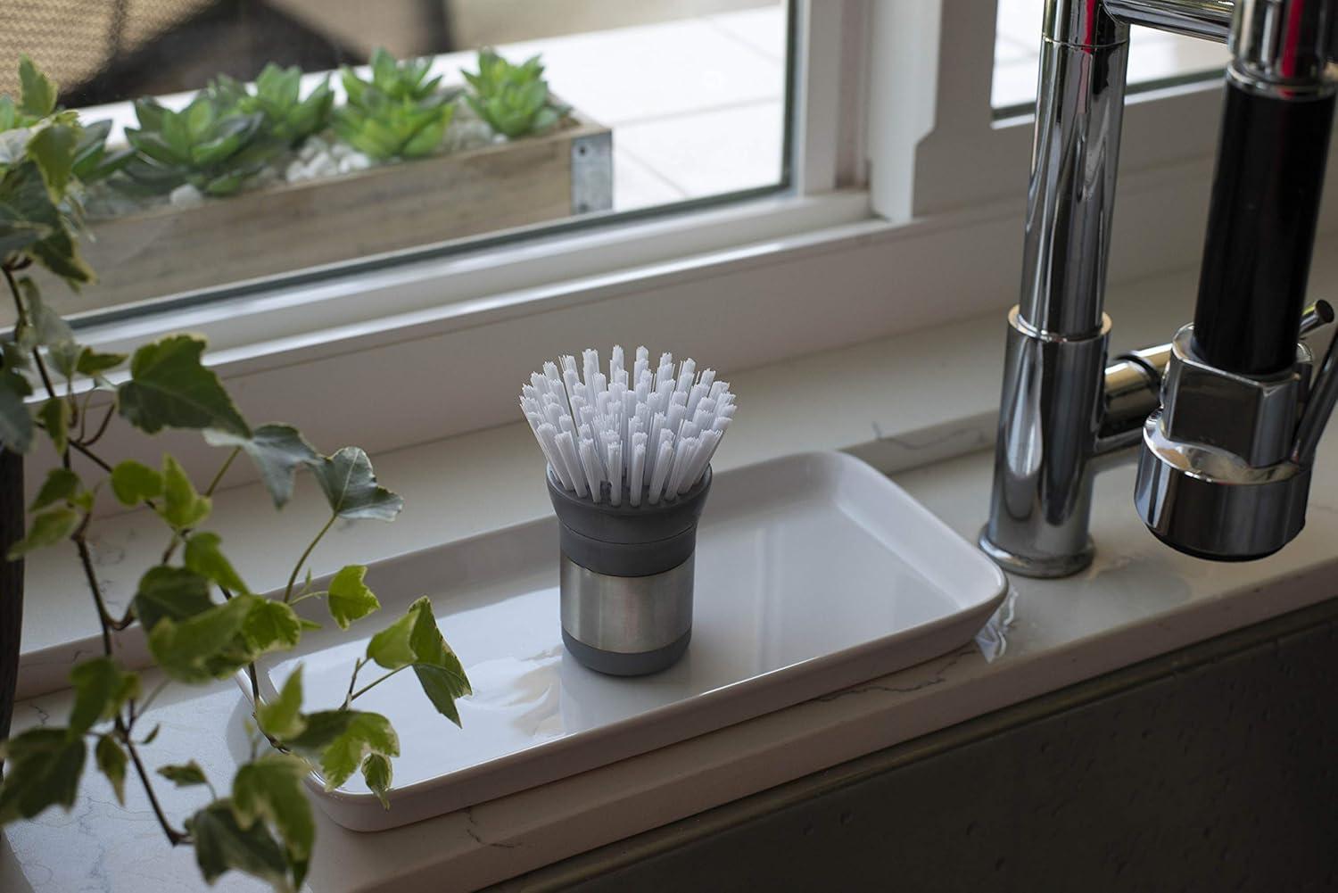 Small Kitchen Scrubber Mini Dish Brush, 1 Pack, Gray