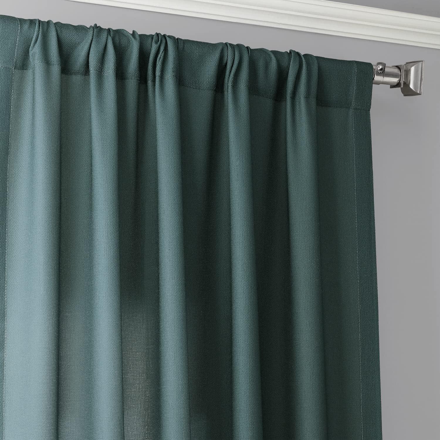 Ombre Aqua Faux Linen Sheer Curtain (1 Panel), Ombre Aqua, 50W X 108L