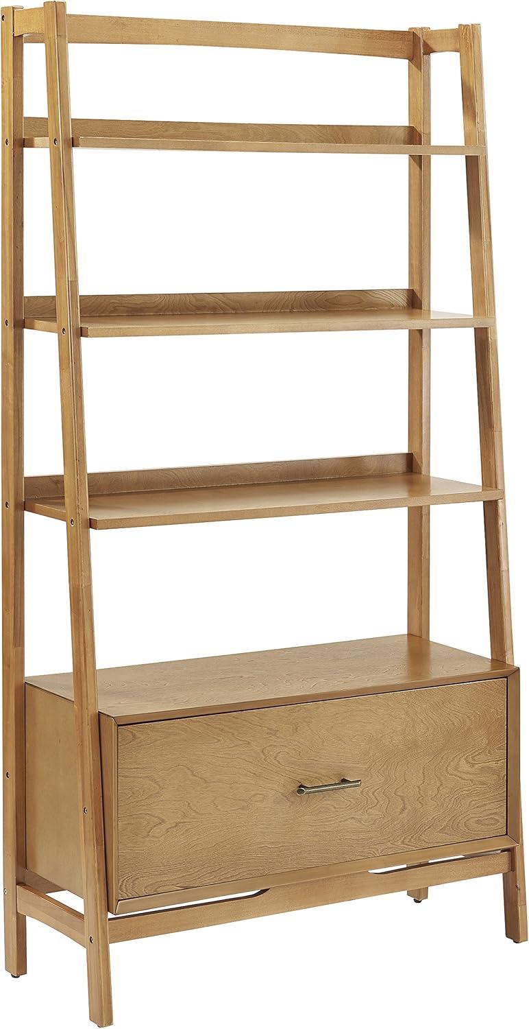 Acorn Wood Ladder Bookcase with Full Extension Drawer