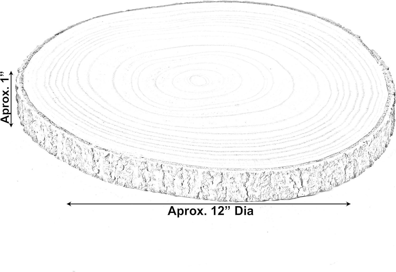 Vintiquewise Barky Natural Wood Slabs Rustic Ornament Slice Tray Table Charger 12" Diameter