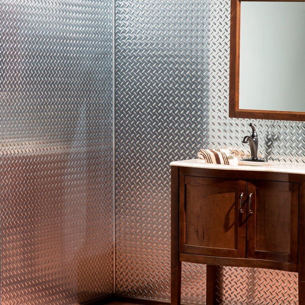 Brushed Aluminum Diamond Plate Decorative Vinyl Wall Panel
