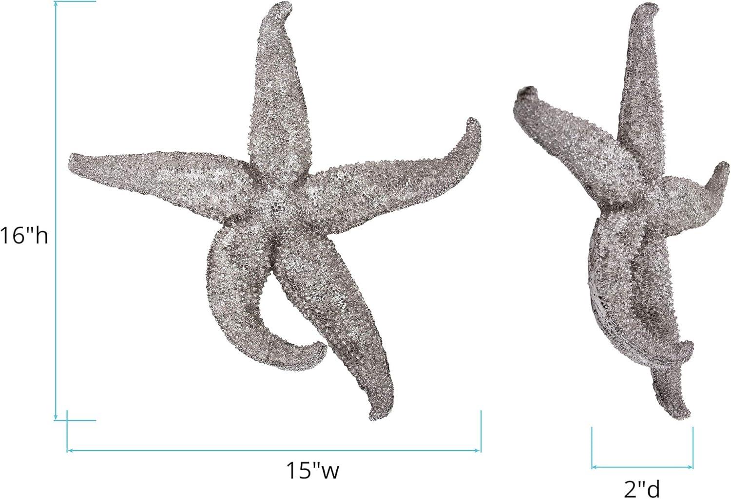 Medium Pewter Resin Starfish Wall Mounted Figurine