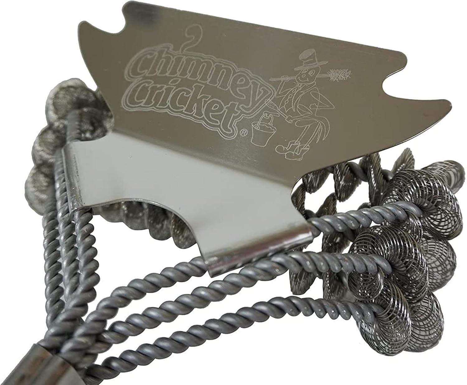 Chimney Cricket BBQ Grill Brush & Scraper-Bristle Free for Safety & Deep Cleaning Barbecue Grill Cleaning Scrubber - 18"