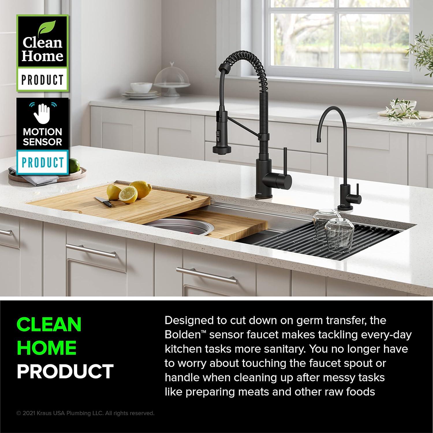 Kraus Bolden Touchless Sensor Commercial Style 2-Function Single Handle Pull-Down Kitchen Faucet