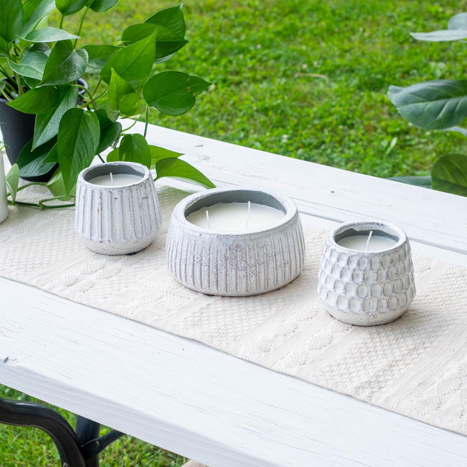 Small White Terracotta Citronella Pot Candle