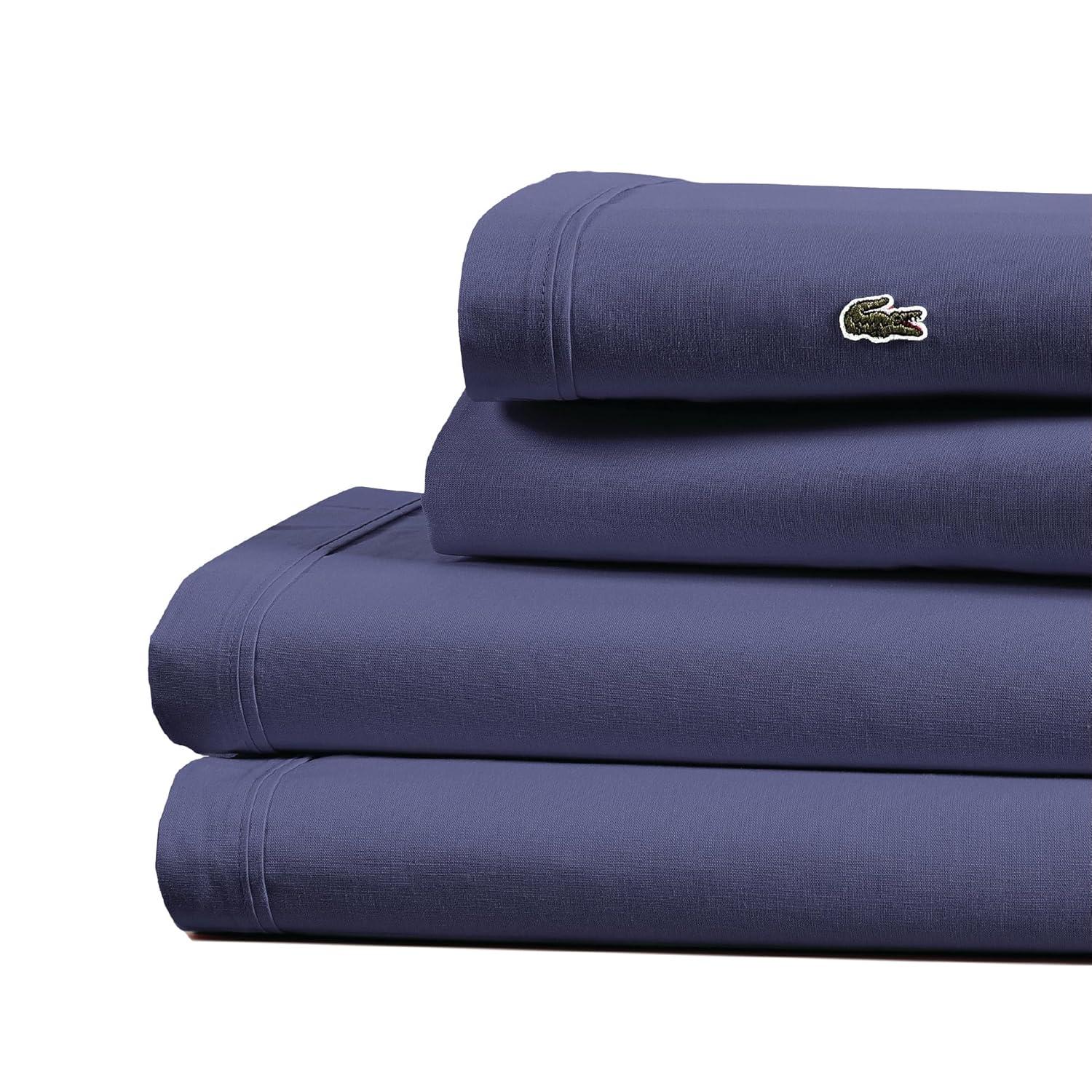 Lacoste Cotton Percale 200 Thread Count 100% Cotton Sheet Set