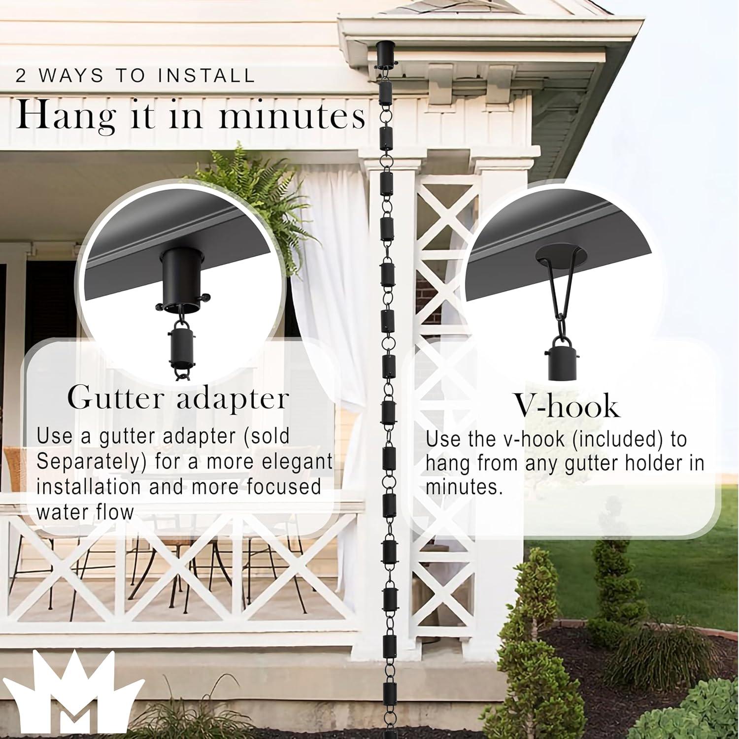 Aluminum Rain Chains Cylinder Replacement Downspout for Gutters