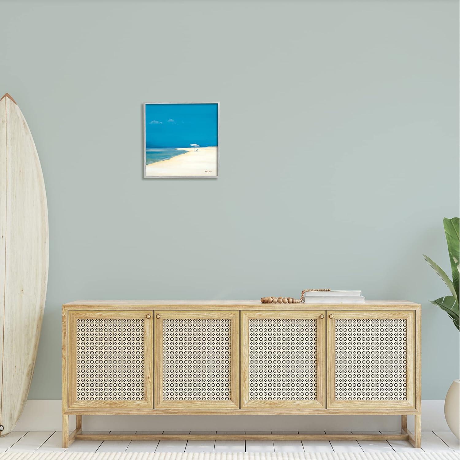 Stupell Industries Beach Shoreline Summer Landscape Painting Gray Framed Art Print Wall Art, Design by Paul Brent