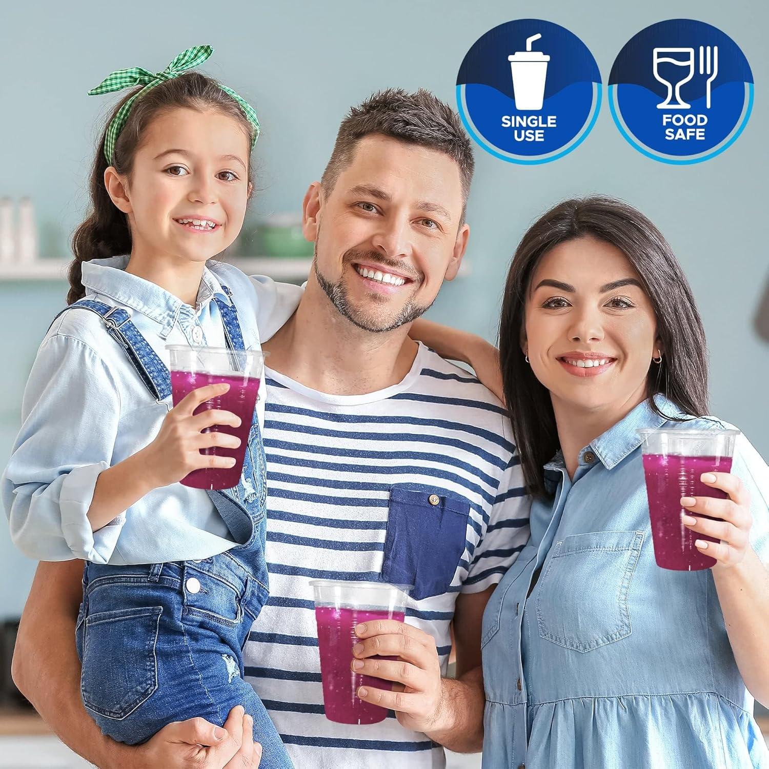 PAMI 9 Oz Clear Plastic Cups for Party Disposable Drinking Cups, 960-Pack