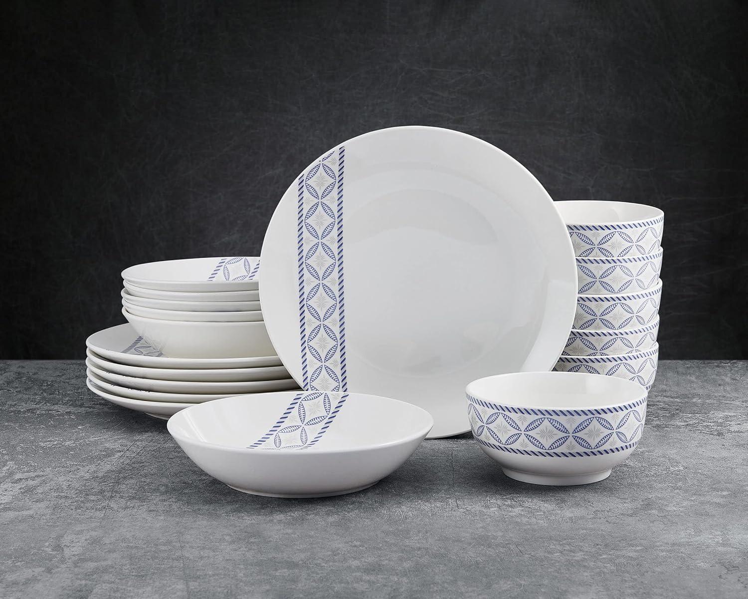 Studio Nova Preslie 18-Piece Porcelain Dinnerware Set, Service for 6