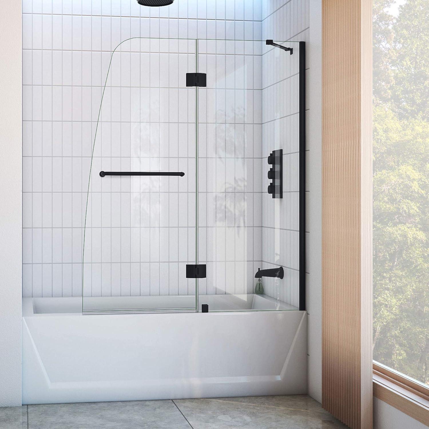 Aqua 56" W x 58" H Hinged Semi-Frameless Tub Door