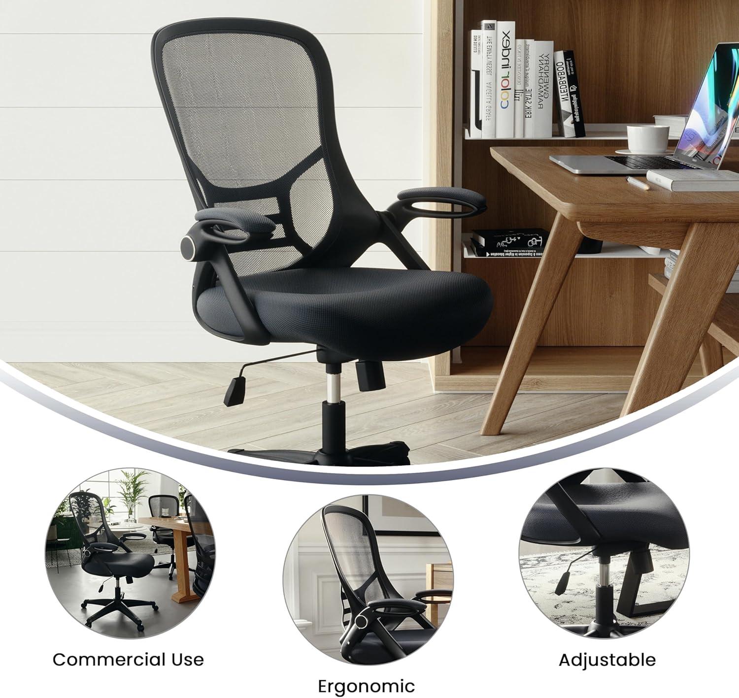 Flash Furniture High Back Mesh Ergonomic Swivel Office Chair with Flip-up Arms