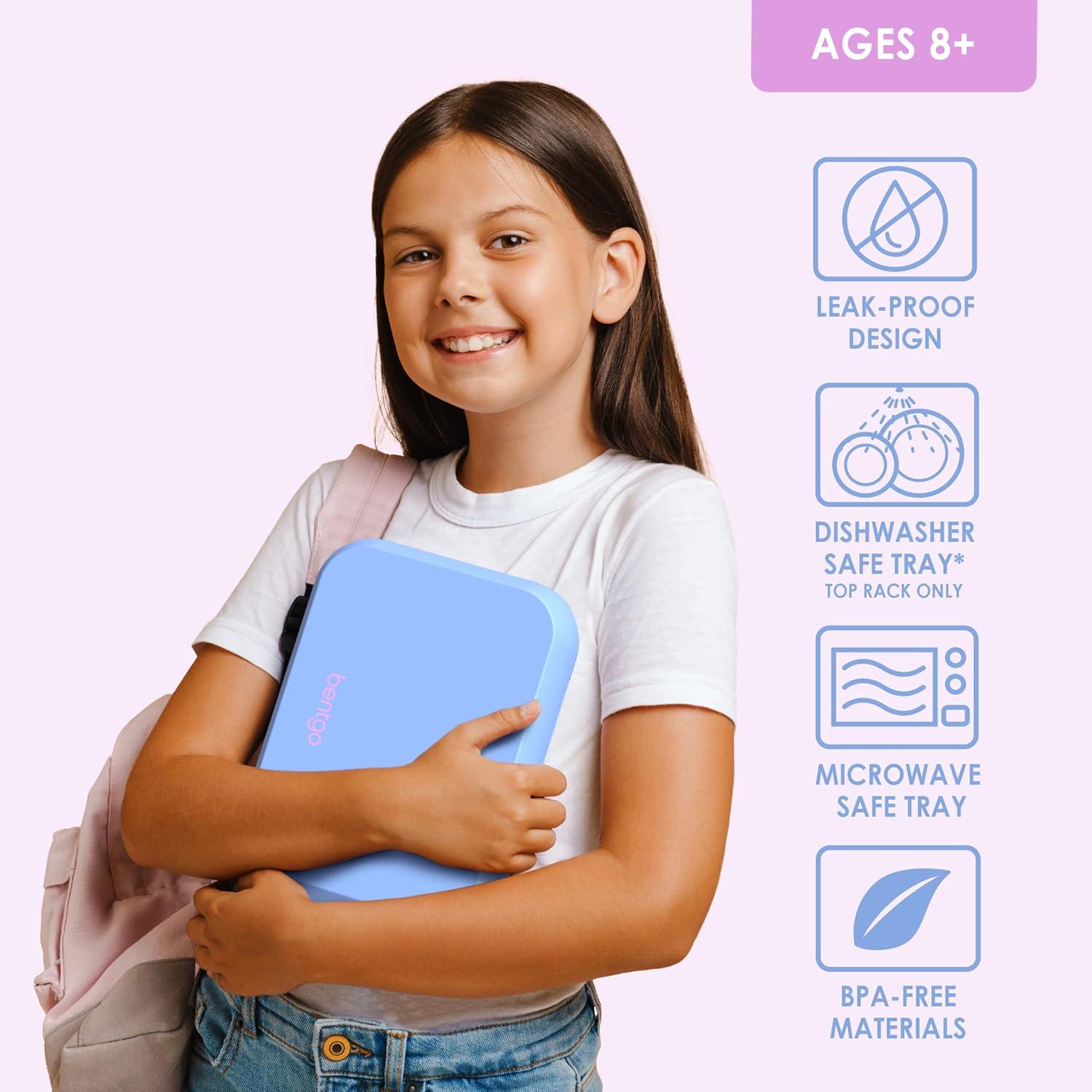 Bentgo Pop Leakproof Bento-Style Lunch Box with Removable Divider-3.4 Cup - Periwinkle/Pink