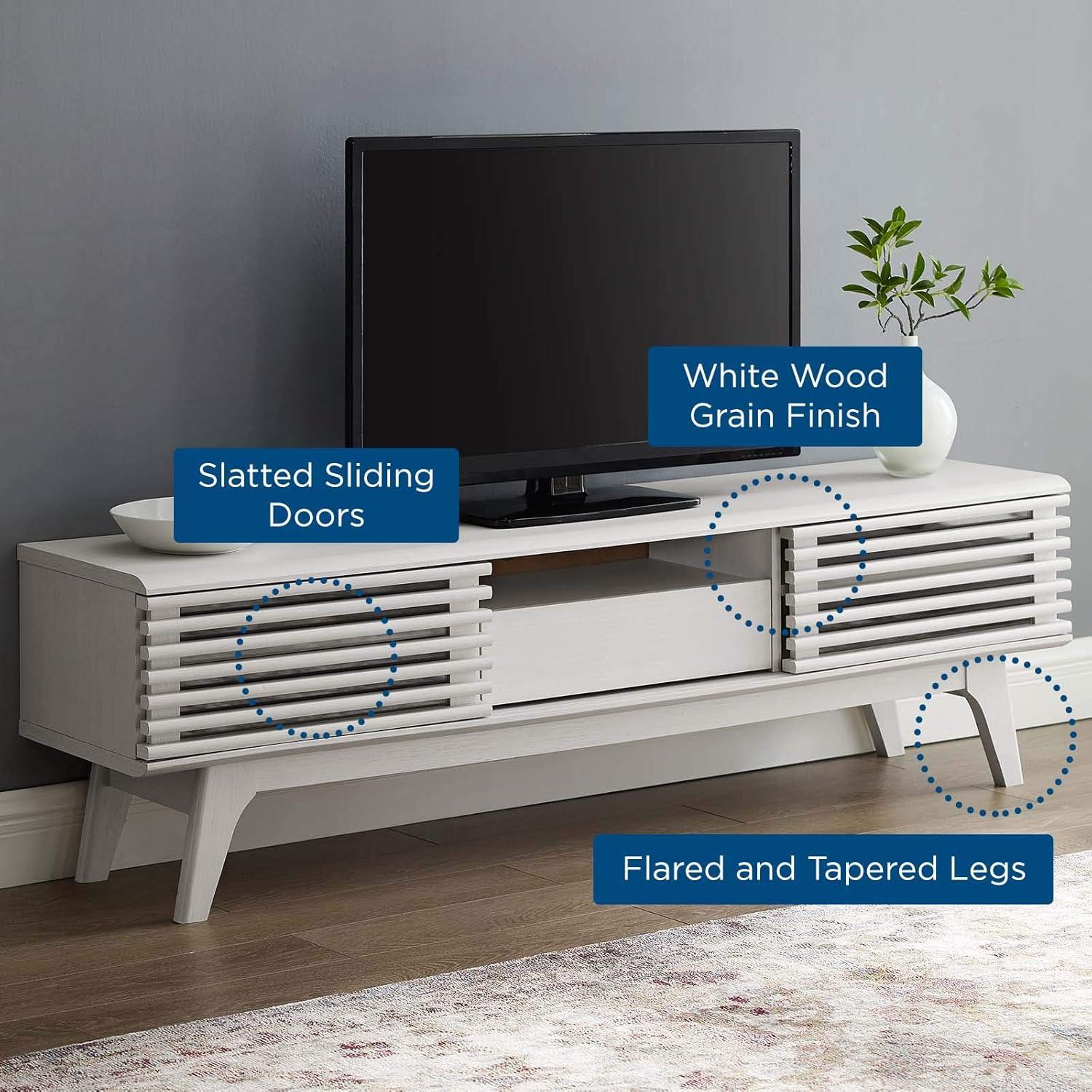 Render Low Profile 59 Inch TV Stand in White