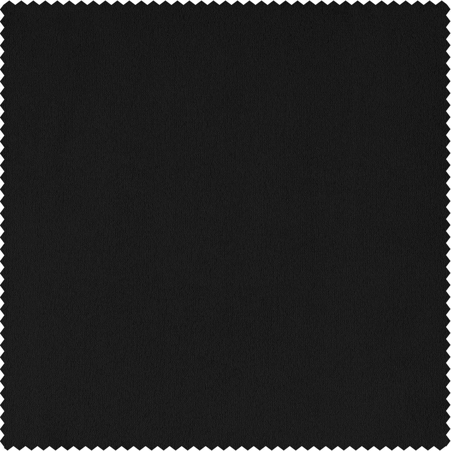 Half Price Drapes Signature Black Extra Wide Velvet Blackout Curtains (1 Panel), 100WX96L