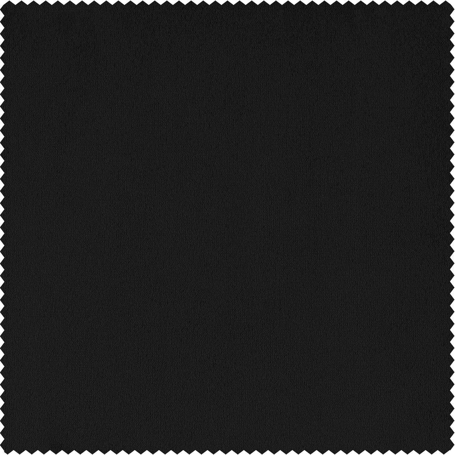 Half Price Drapes Signature Black Extra Wide Velvet Blackout Curtains (1 Panel), 100WX96L