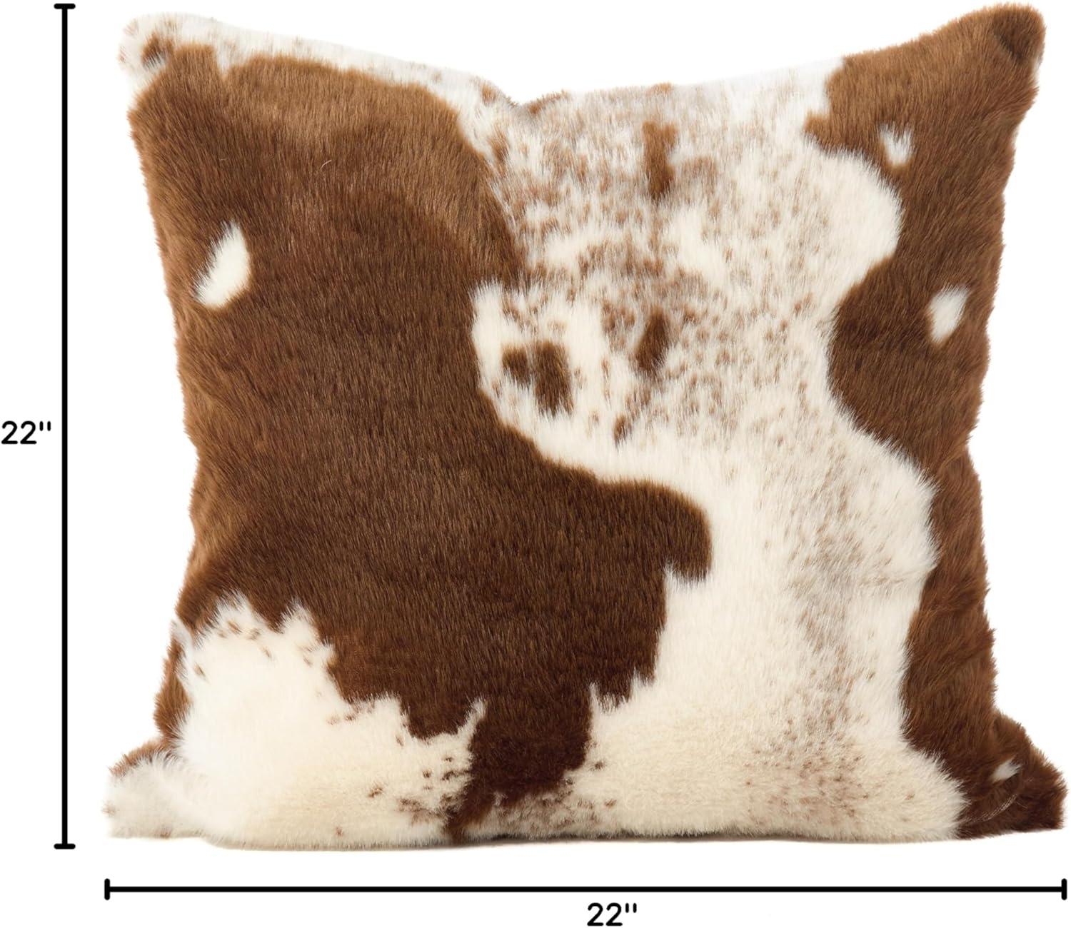 Saro Lifestyle Urban Faux Cowhide Poly Filled Pillow