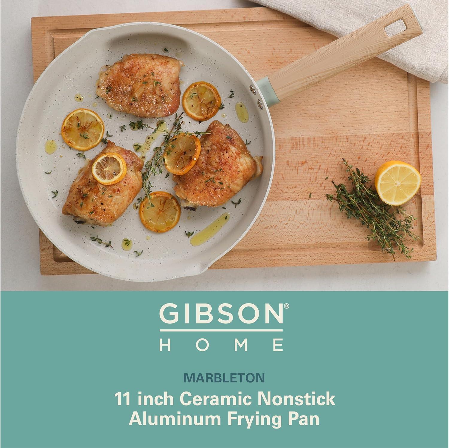 Gibson Gibson Home Marbleton Ceramic Nonstick Alumium 9.5 Inch Frying Pan