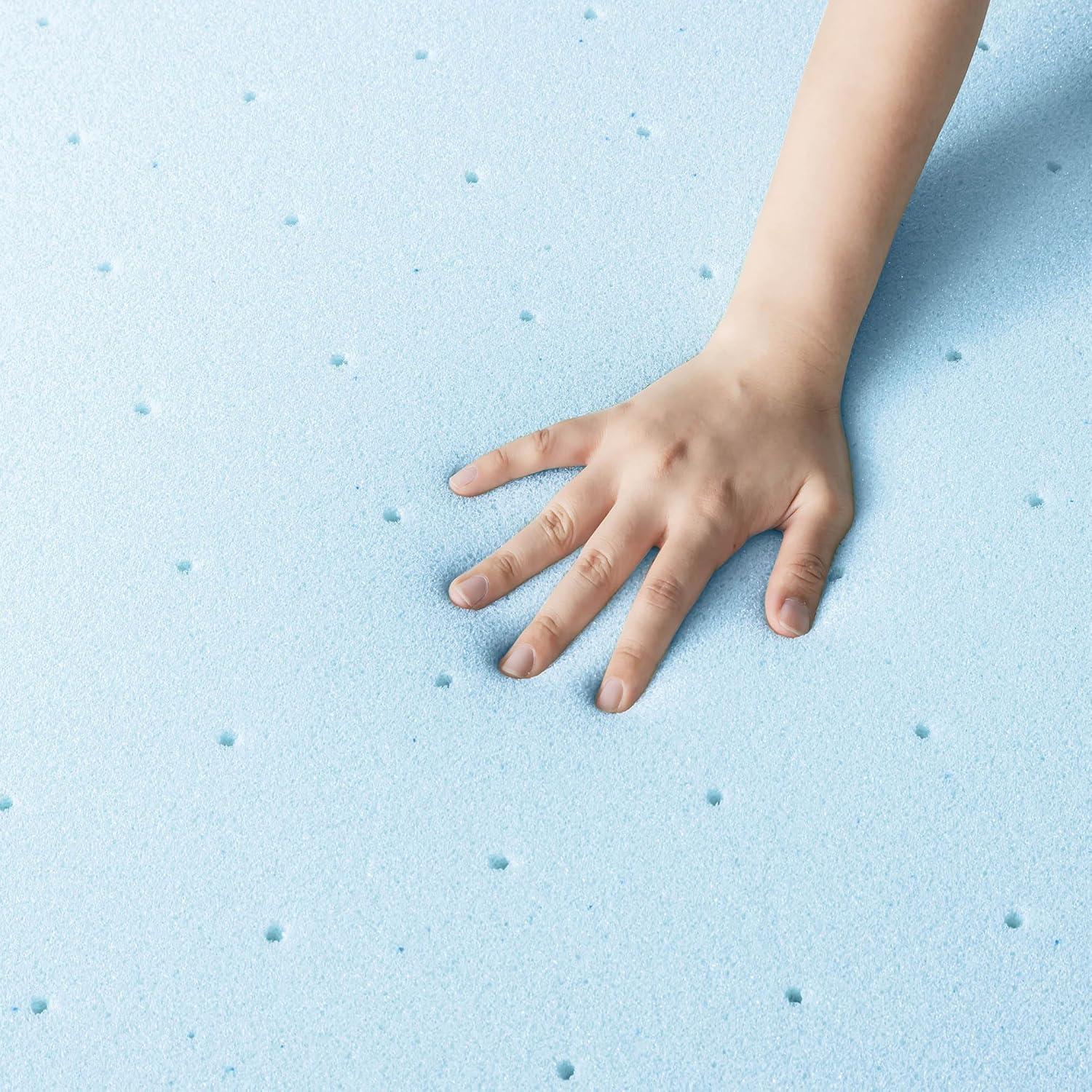 Best Price Mattress 1.5 Inch Ventilated Memory Foam Mattress Topper, Cooling Gel Infusion, CertiPUR-US Certified, Dorm Essentials, Queen