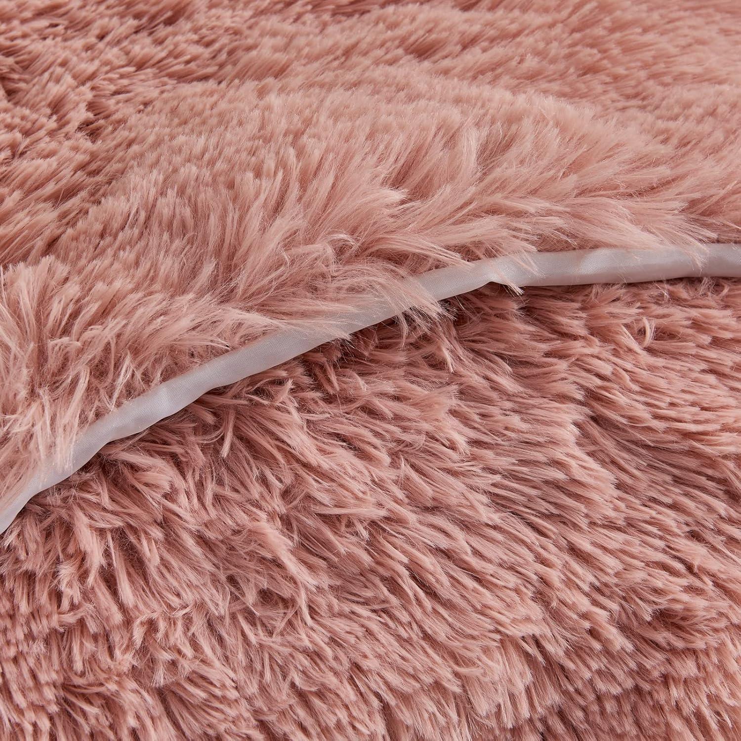 GONAAP Faux Fur Throw Pillow Cover Decorative Pillowcase Cushion Cover for Sofa Bedding Car 18x18 Inch (Pink, 18x18 Inch (Pack of 2))