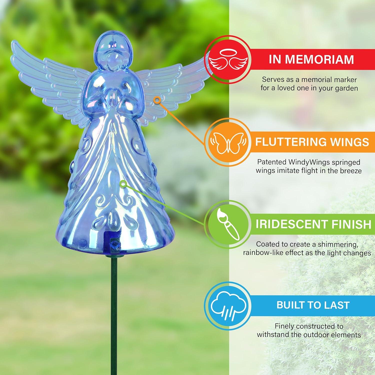 Exhart 2 Piece Angel WindyWing Garden Stakes, 4.5 by 30 Inches (Set of 2)