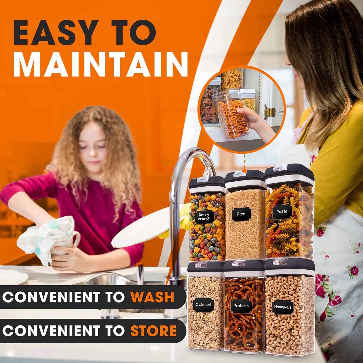 Cheer Collection Food Storage - Set of 6 Containers and 6 Lids (Set of 6)