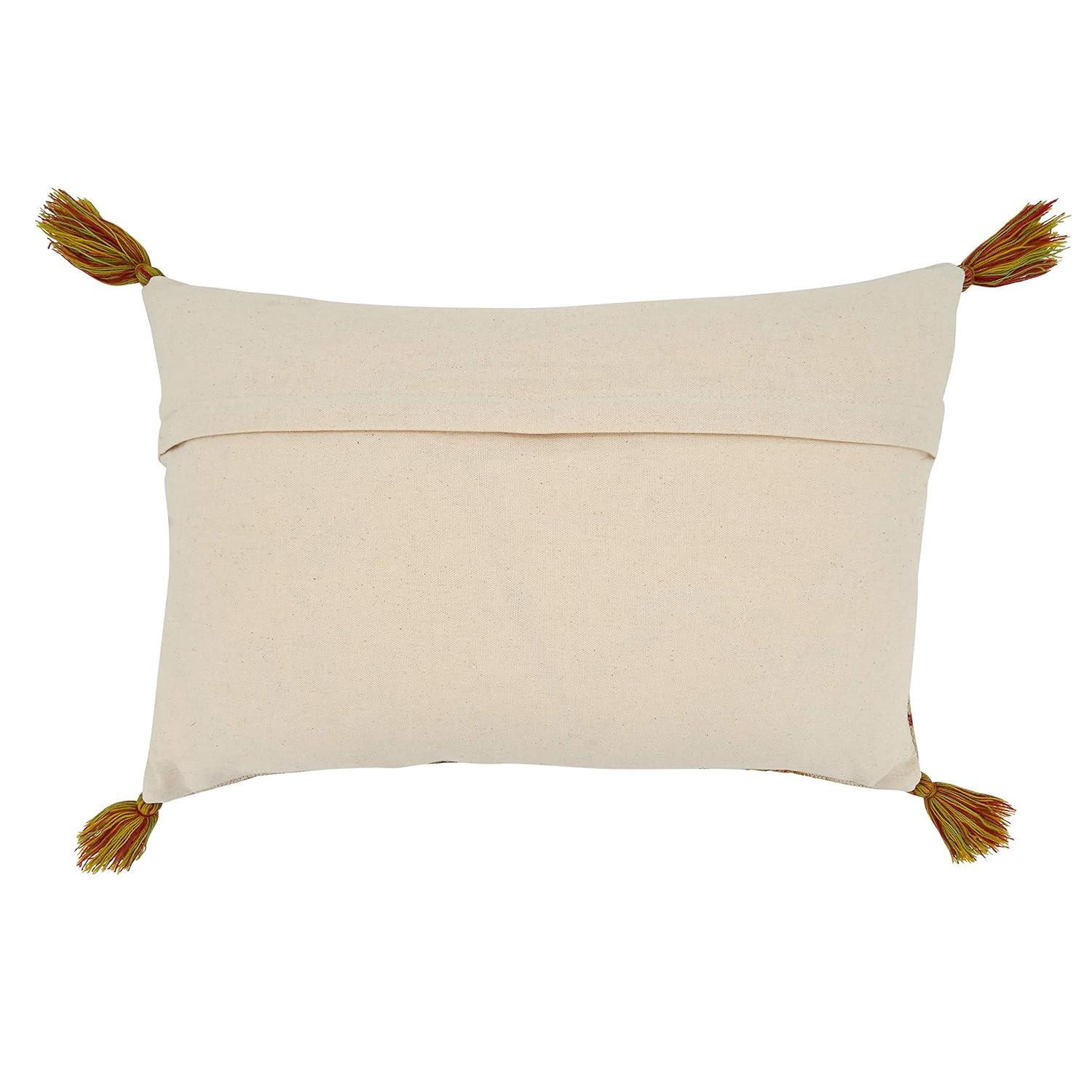 Saro Blossom Collection Floral Cotton Pillow Cover