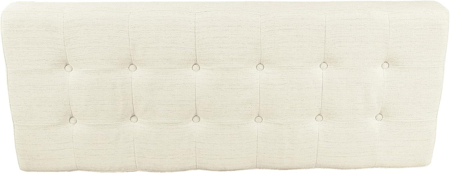 Modern Industrial Cream Woven Tufted Metal Bench