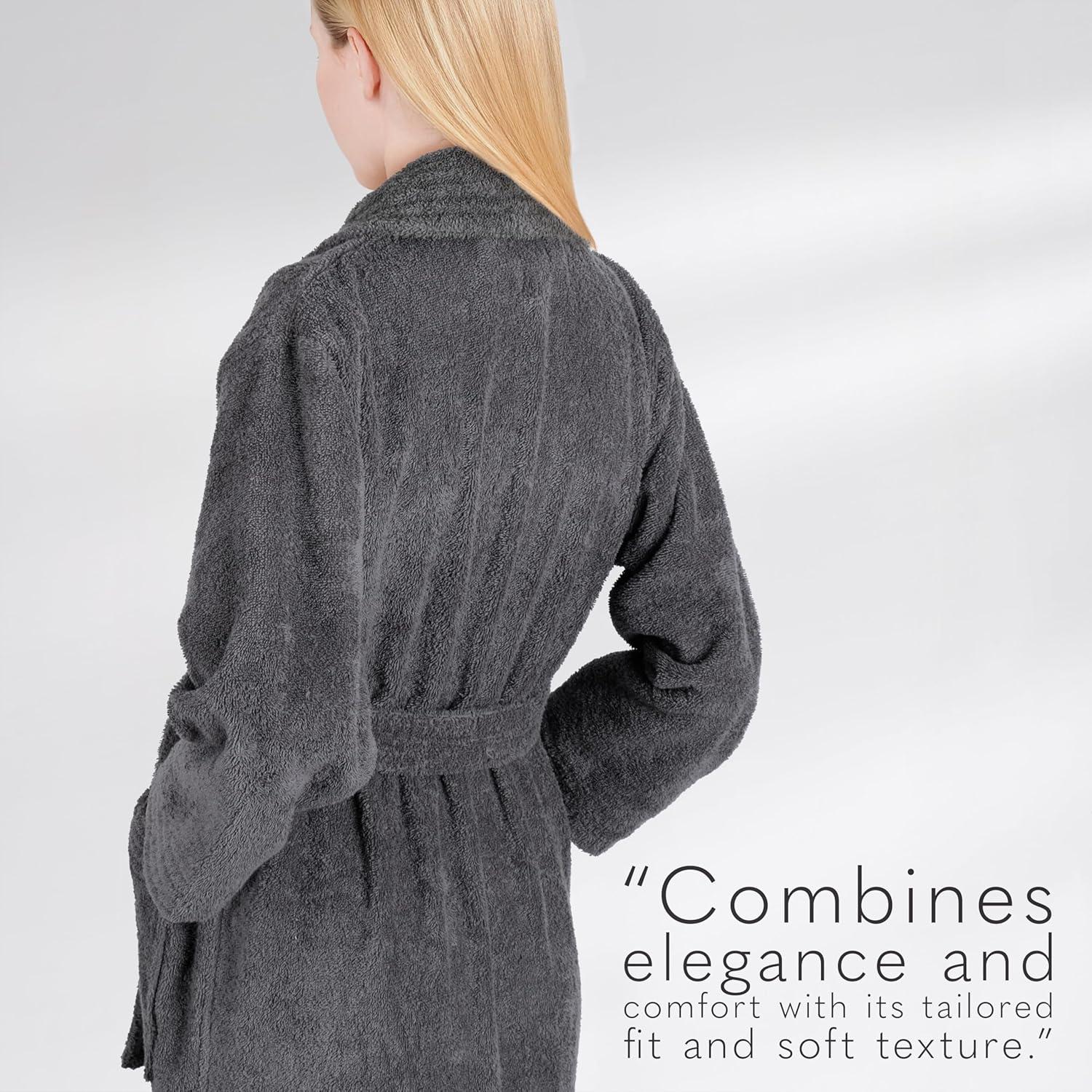 Eider & Ivory™ 100% Cotton Turkish Bathrobes, Soft Absorbent Lightweight Women Robes