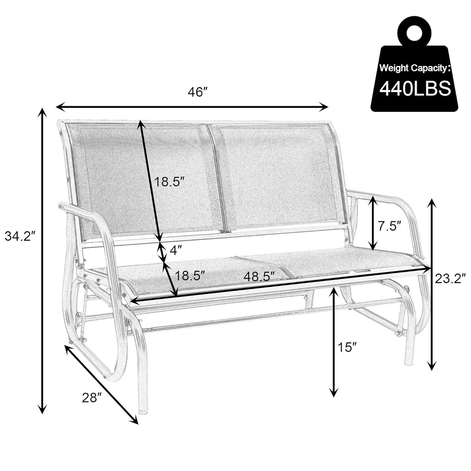 Lark Manor™ Annemaria Glider Metal Bench