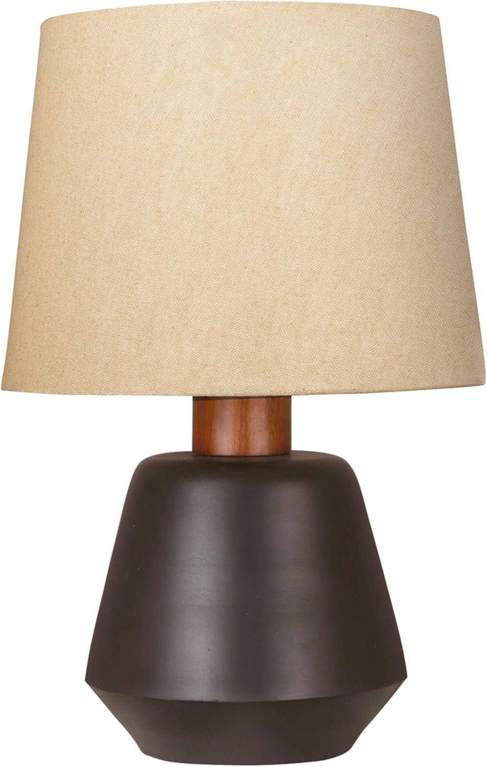 Contemporary Black and Brown Metal Table Lamp Set