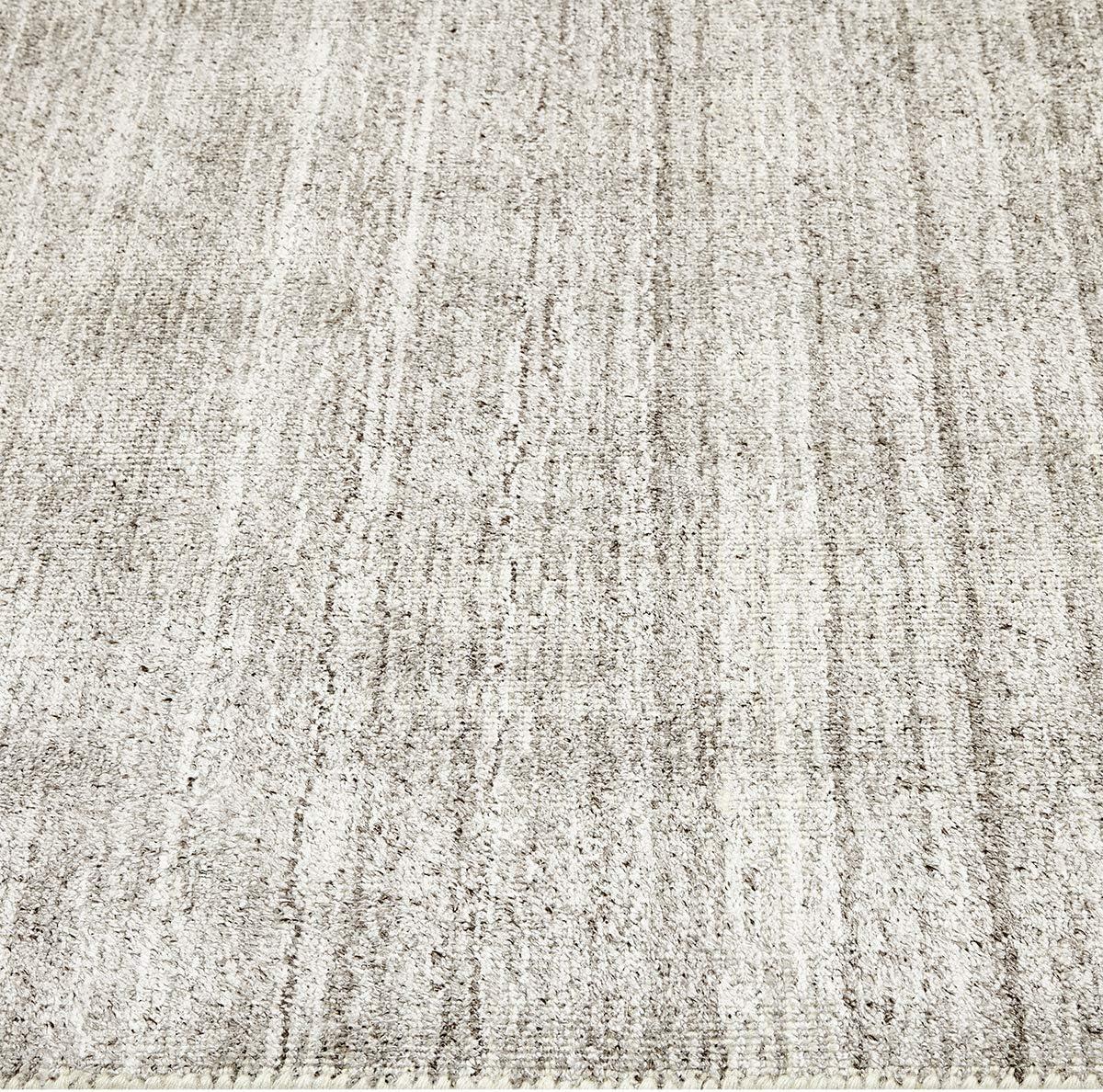 Halsey Hand-Knotted Silver Linen and Wool 2'6" x 8' Runner Rug