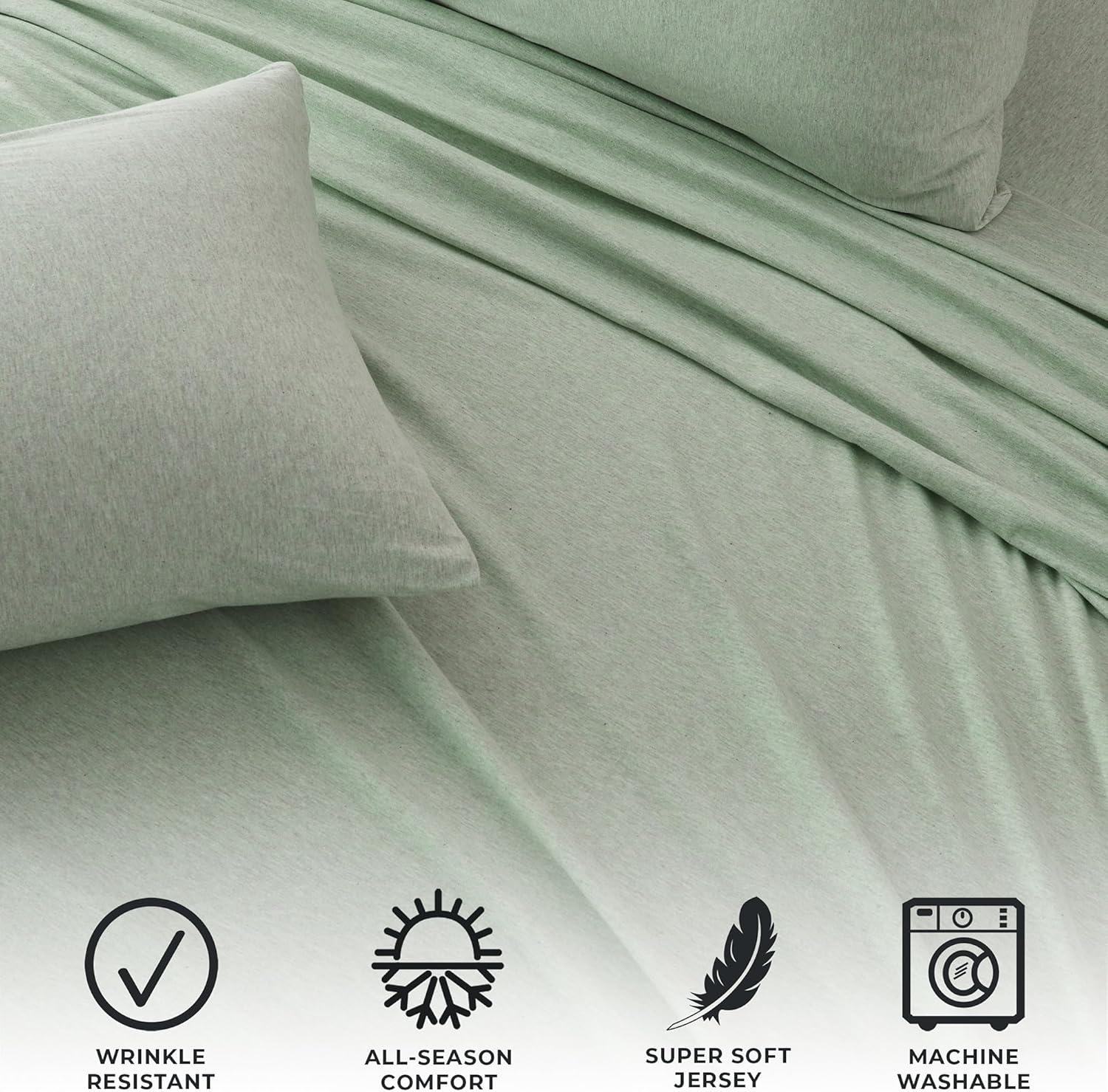 FreshFolds Cotton Blend Jersey Knit Super Soft Sheet Set